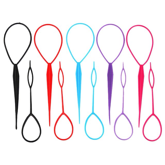 Accesorios para trenzas de cabello, herramientas para hacer cola de caballo, 5 pares de herramientas de cola de pelo de Tortie de plástico, accesorios de trenza francesa, bucles para peinar el cabello brillar Electrónica
