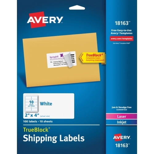 Avery Shipping Labels with Sure Feed for Color Laser Printers, Print-to-the-Edge , 2