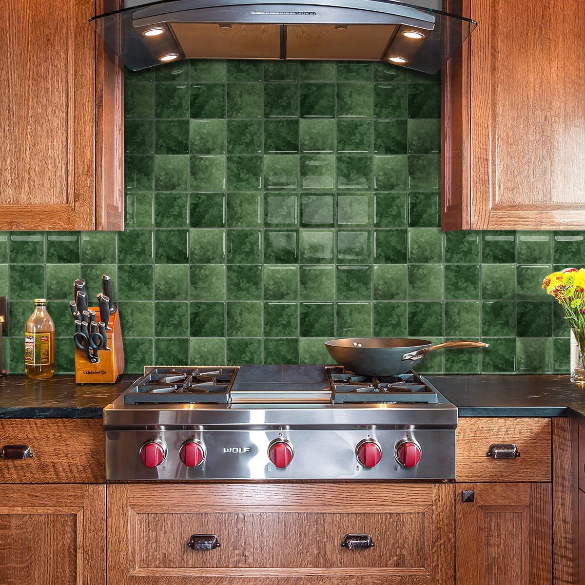 DEWOO Peel and Stick Tile Backsplash, 12”×12”Stick on Backsplash for Kitchen, Self Adhesive Tile Stickers for Kitchen Backsplash and Bathroom(10 Sheets)