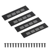 Uxcell 8 x 2 Inch Rectangle Ventilation Grille, 4PCS Aluminum Air Vent Cover, Black