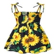 thumbnail image 3 of Bébés Filles Glisser Robe Bretelles Sans Manches Floral Élastique Robe Soleil Été, 3 of 6