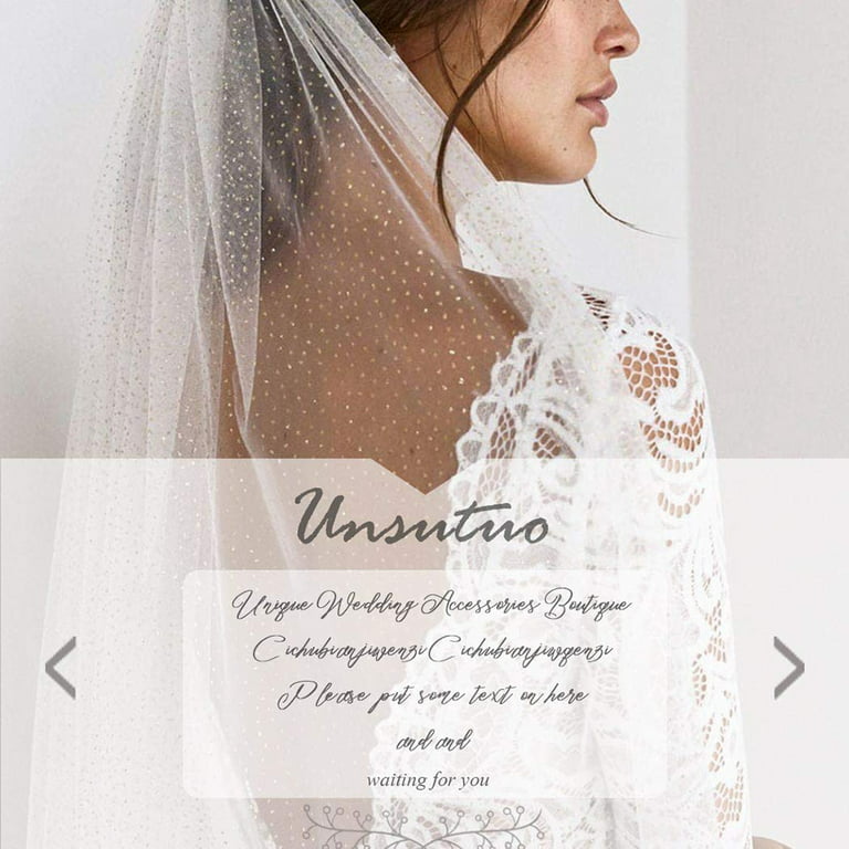 Unsutuo Cathedral Veil 1 Tier Bride Wedding Veil