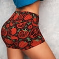 thumbnail image 4 of Fotbe Tomatoes And Chili Shorts Sin Costuras – Shorts Deportivos de Cintura Alta para Mujer, Elásticos para Gimnasio, Yoga, Running o Ciclismo-Large, 4 of 8