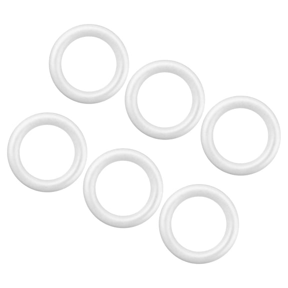 Luxshiny White Polystyrene Wreath Rings Elegant Appearance 6Pcs Holiday Decorations
