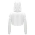 thumbnail image 4 of Doomiva Big Girls Mesh Hoodie Crop Top Modern Jazz Hiphop Street Dance Wrap Shirts Summer Sweatshirts White 16, 4 of 5