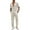Beige, variant on Coshow Men's 2 Piece Outfit Casual Short Sleeve Button Down Shirt Beach Summer Loose Pant Sets