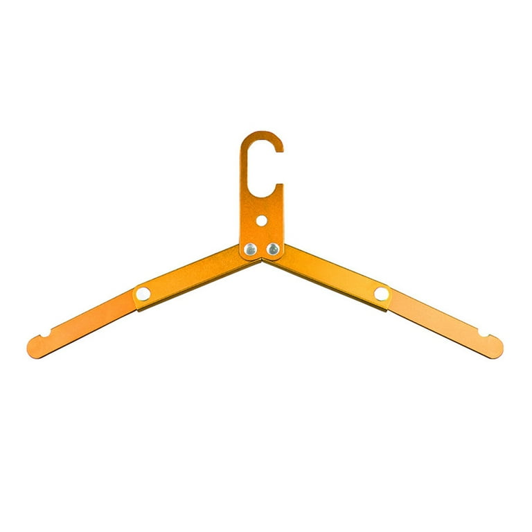 Folding Travel Clothes Hangers Plastic Adjustable Shoulder Hangers Anti-Slip Grooves Mini Foldable Clothes Drying Rack, 6pcs (Orange)