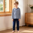 thumbnail image 2 of Wenfanal Kids Boys Pajamas Toddler and Little Girl Pajamas Set Boys Girls Pajama Set Comfortable Soft Fashion Home Pajama Set Size 12-13 Years,Blue, 2 of 9