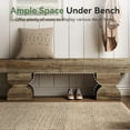 thumbnail image 5 of Tribesigns 59-Inch Entryway Bench, Solid Wood Shoe Bench, Farmhouse End of Bed Stool for Entryway, Living Room, Antique Gray Brown, 5 of 7