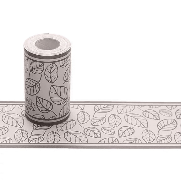 MOYISHI 10Meters Brown Leaf Peel and Stick Wallpaper Border Roll PVC Wall Art for Kitchen Bath Room