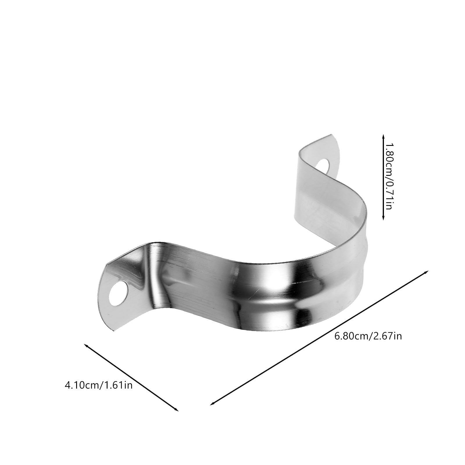 AURARMLET 100Pcs Heavy Duty Stainless Steel U Clamp for Metal Tube Fixing with Durable Plated Silver Finish