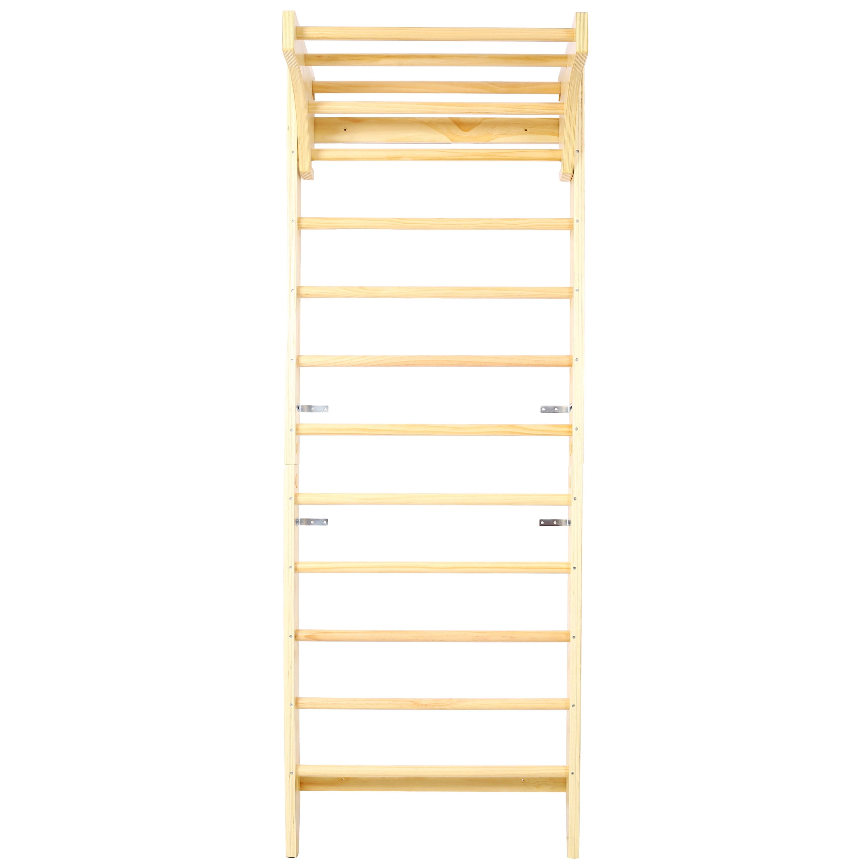 LuckyNote Swedish Ladder Stall Bars with Adjustable Pull Up Bar, 86.6“ H Wooden Wall Mounted Gym for Home, Physical Therapy, Gymnastics & Strength Training