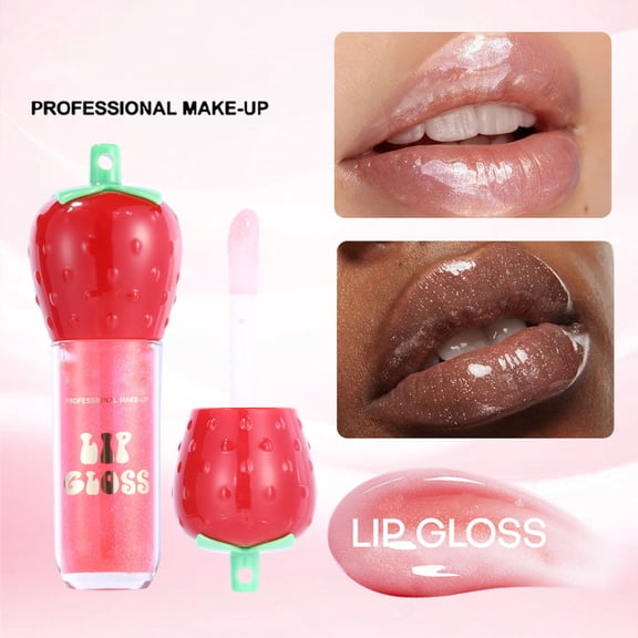 Kokovifyves Fruity Scent Mirror Shine Water Gloss Lip Gloss, Smooth Texture Daily Lip Beauty Makeup 3.5g