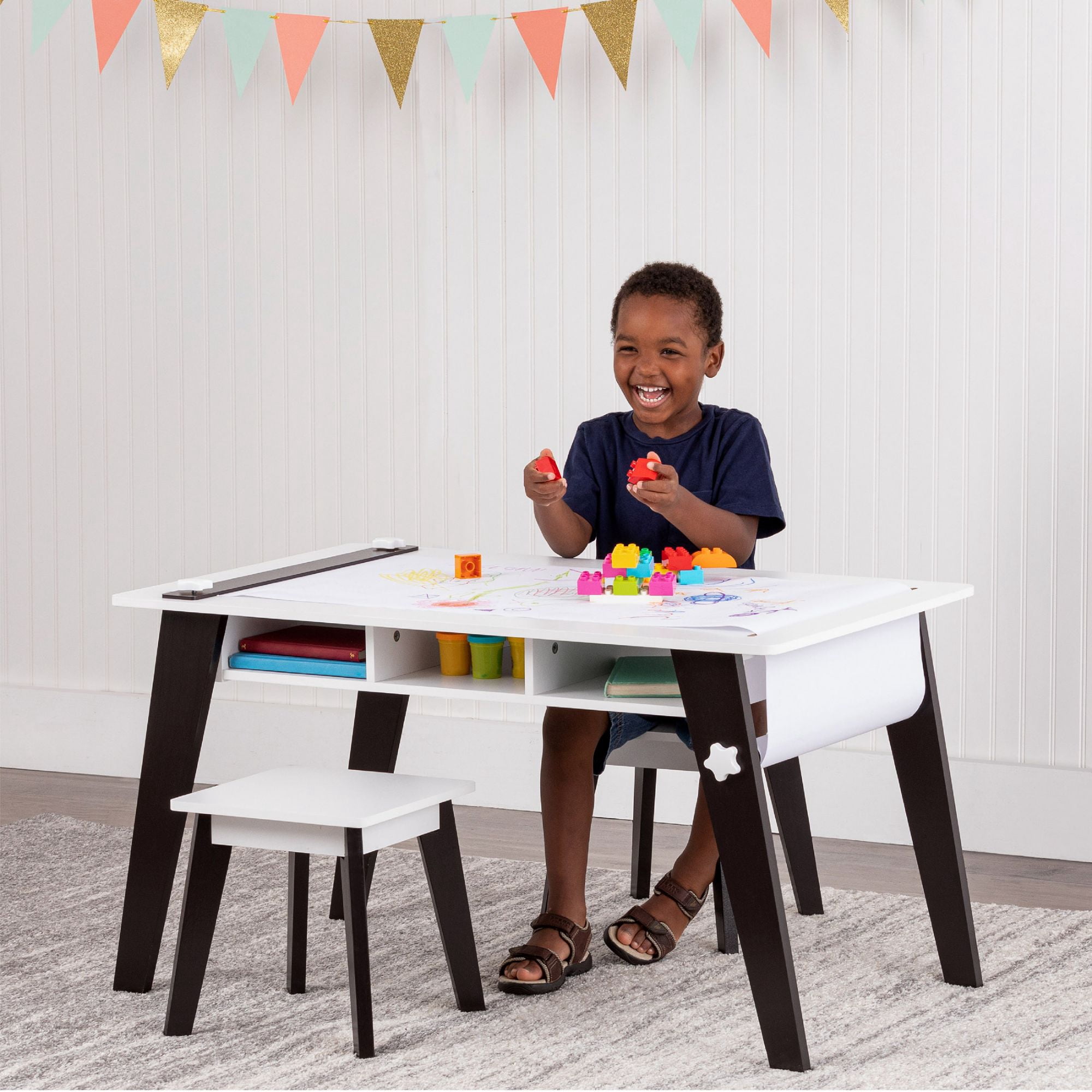 Wildkin Kids Arts & Crafts Table Stools (2) - Espresso