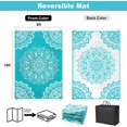 thumbnail image 3 of Findosom 8'x10' Waterproof Boho Outdoor Rug, Foldable Reversible Plastic Straw Rug, Large Patio Rug for Outdoors, RV, Patio, Backyard, Deck, Picnic, Beach, Camping Teal, 3 of 6