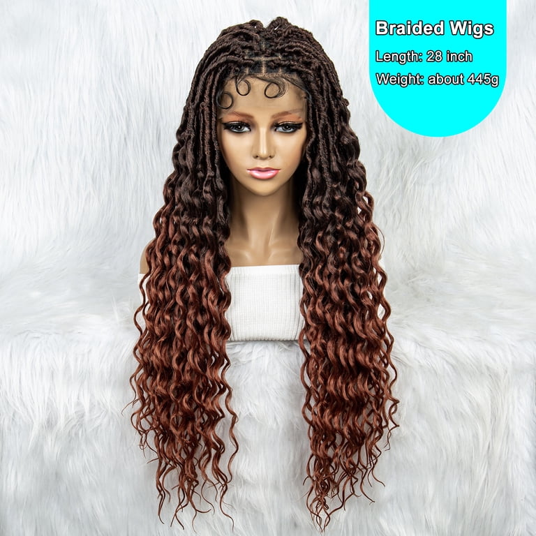 Water Wave Full Lace Synthetic Braided Wigs with Baby Hair  display picture 1