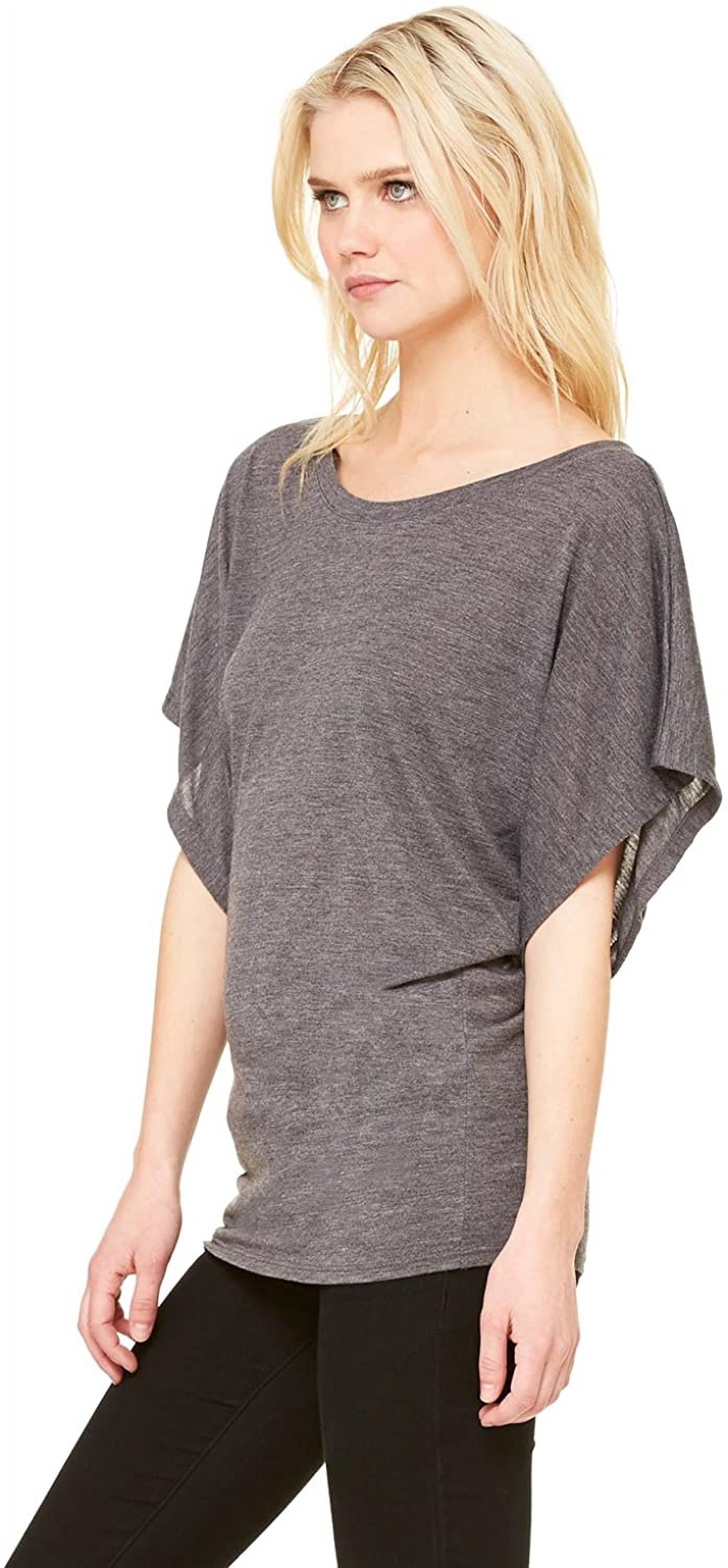 Women's Short Sleeve Draped Dolman T-Shirt