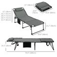 thumbnail image 3 of Outsunny Folding Chaise Lounge, Reclining Tanning Chair, Grey, 3 of 10