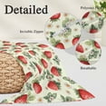 thumbnail image 3 of Red Strawberry Body Pillow Covers 20"x54", Summer Fruits Farmhouse Leaves Flower Pastoral Soft Brushed Microfiber Breathable Throw Pillow Covers, Pillowcase with Zipper for Couch Sofa Bedroom, 3 of 9