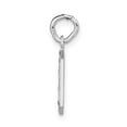 thumbnail image 2 of Finest Gold 14K White Gold Small Brushed Diamond-Cut Number 0 Charm, 2 of 3