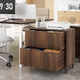 thumbnail image 2 of Ktaxon Wood 2-Drawer File Cabinet Office Filing Organizer for Home Office, Filing Cabinet Nightstand for Letter Legal A4 Size File Folder Storage, Brown, 2 of 8