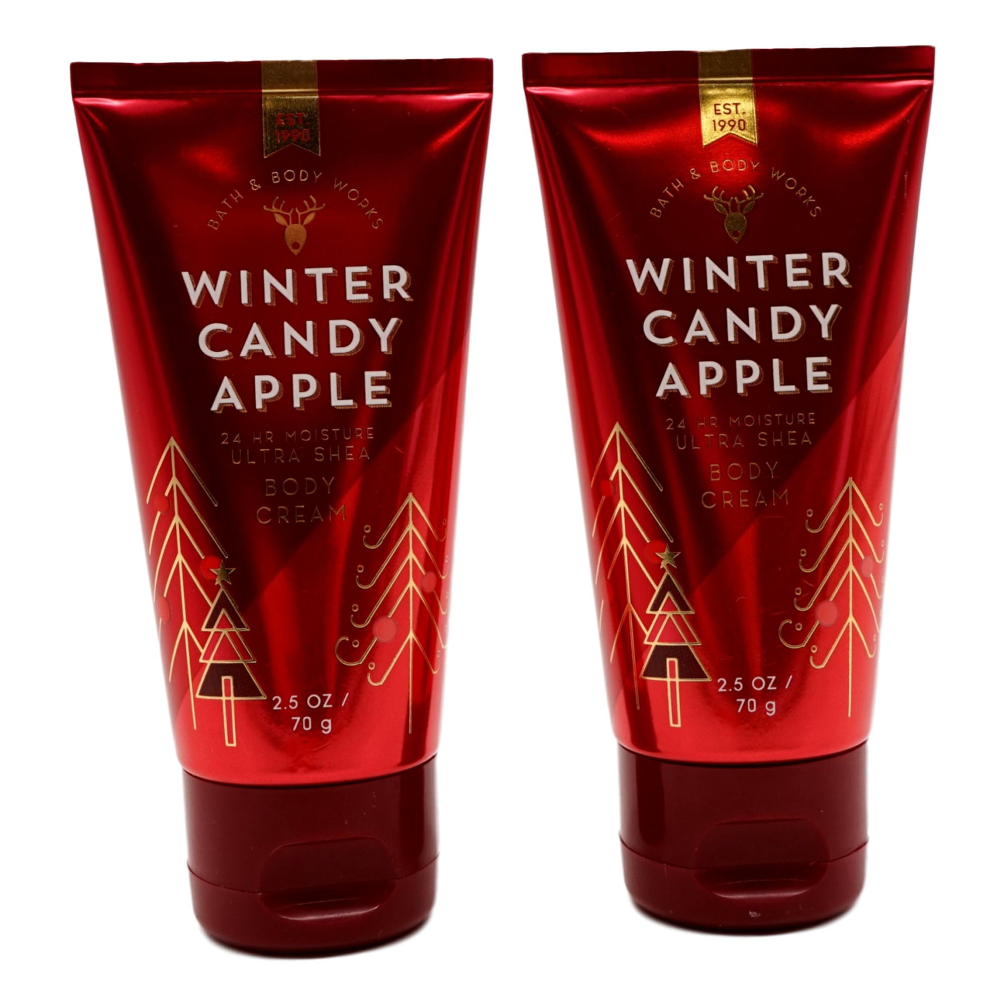 Bath and Body Works 2 Pack Winter Candy Apple Travel Size Body Cream 2.
