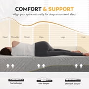 MLILY Ego Gray 14 inch Gel Memory Foam Mattress, King Mattress in a Box, Medium