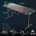 thumbnail image 7 of Eureka Ergonomic 55 Inch  Black Gaming Computer Desk with RGB Lights, 7 of 7