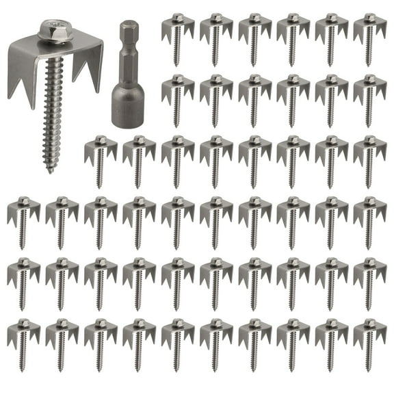 50Pcs Stainless Steel Fence Nails,Wire Fencing Staples,U-Shape Fastening Nails Fangkenuo