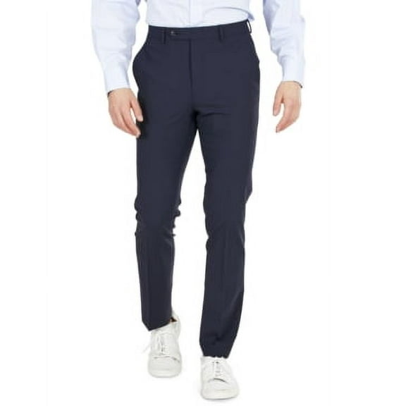 Bar Iii Mens Skinny fit Dress Pants 38 / 34 Navy Blue Solid Wool