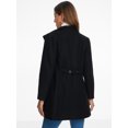 thumbnail image 3 of DARING DIVA Women's Stand Collar Pea Double Breasted Trench Coats Black XS, 3 of 6