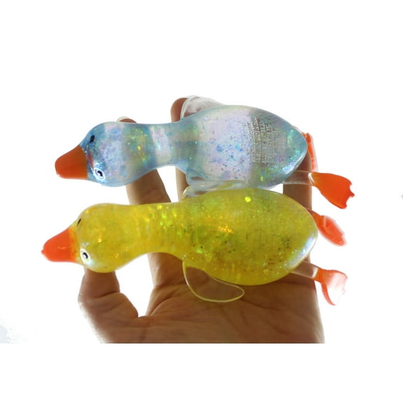 2 RANDOM Large Duck Sugar Ball - Thick Glue/Gel Syrup Molasses Stretch Ball - Ultra Squishy and Moldable Slow Rise Relaxing Sensory Fidget Stress Toy Easter Goose