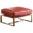 thumbnail image 1 of ACME Pouf Quinto en Cuir et Acier Inoxydable, 1 of 1