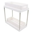 thumbnail image 3 of Under Sliding Cabinet Basket Organizer, Easy To Clean Under Sink Organizer ABS Material Multipurpose Easy To Install  For Kitchen Black,White, 3 of 8