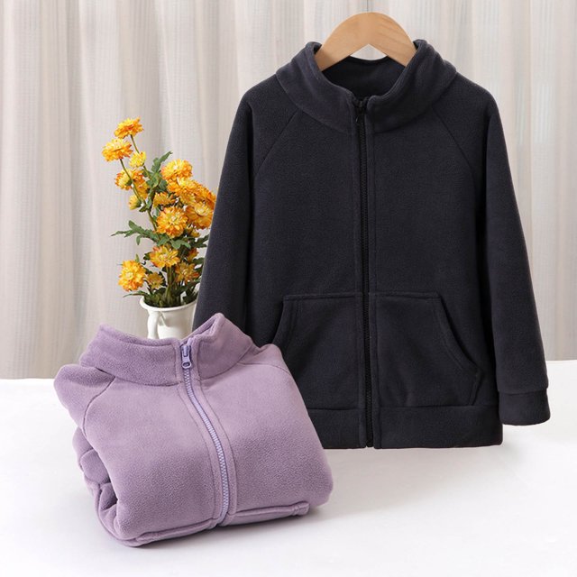 Kids Fleece Jacket for Boys Long Sleeve Full-Zip Jacket Fall Jacket Girls Clothes Size 7-8 Years