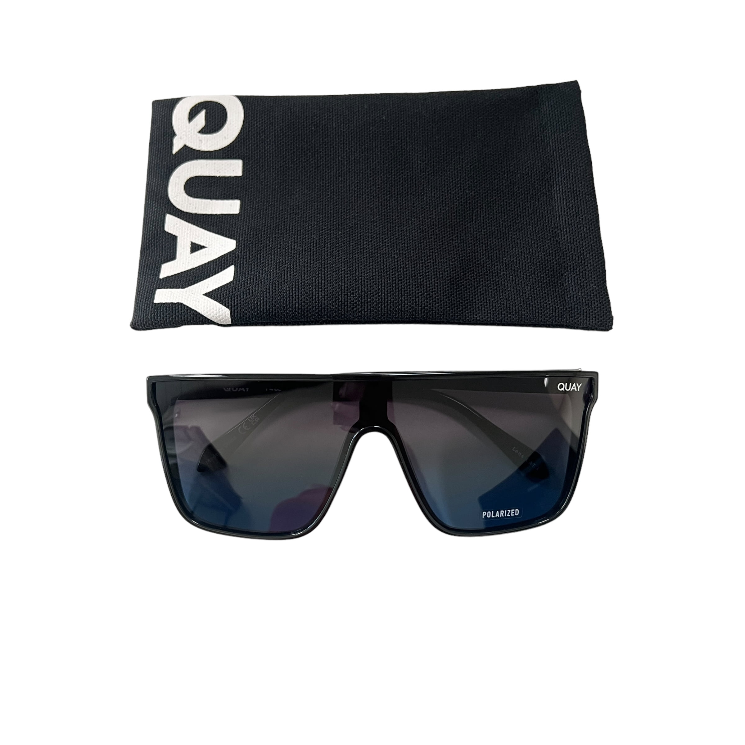 Quay Australia Black/Smoke Nightfall Sunglasses Quay Australia Nightfall Oversized Polarized Sunglasses  main image 2