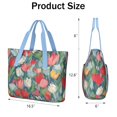thumbnail image 3 of Tote Bag for Women - Pioneer Flower Shoulder Bag - Large Utility Work Duffle Bag with Zipper Handbag for Travel, Work, Sprots, 3 of 5