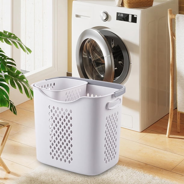 Cesta de lavandería portátil Macarena Cesto de la ropa Diseño hueco Blanco S y L