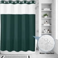 thumbnail image 2 of No Hook Shower Curtain, Pure Dark Green Shower Curtains for Bathroom with See Through Top Window, Simple Solid Color Waterproof & Washable Bath Curtain 60"x72", 2 of 9