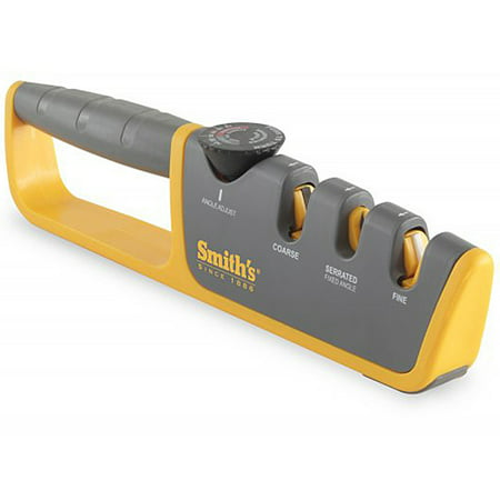 Smith's Adjustable Manual Knife Sharpener, Gray/Yellow,