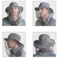thumbnail image 2 of Sombrero de pescador repelente de mosquitos para exteriores, protector solar, con red anti-UV, color gris oscuro, 2 of 8
