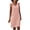 Pink, variant on Mchoice Linen Dress for Women Summer V-neck Solid Color Lace Midi Dress Casual Strapless Party Knee Length Skirts