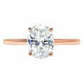 thumbnail image 5 of 2.5 ct Oval Cut Real Genuine Natural Diamond VS1-VS2 I-J 18K Rose Gold Solitaire Promise Wedding Statement Engagement Designer Ring size 7.5, 5 of 7