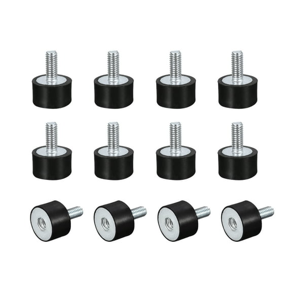 Rubber Mounts 12 Pack M4 Male/Female Vibration Isolator Shock Absorber D15mmxH10mm