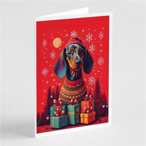 Dachshund Holiday Christmas Greeting Cards Pack of 8 7 in x 5 in