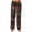 A, variant on Women Autumn Spring Plaid Printed Pants Full Length Long Trousers Sports Pants