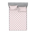 thumbnail image 2 of Abstract Bedding Set with Sheet & Covers, Geometric Pattern with Repeating Big and Small Circles on White Backdrop, Printed Bedroom Decor 2 Shams, 4 Sizes, Pale Pink and Grey, by Ambesonne, 2 of 3