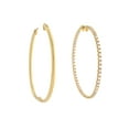 thumbnail image 4 of Rachel Koen Inside Out Diamond Hoop Earrings 14K Yellow Gold 2.98cttw 2 inches, 4 of 5