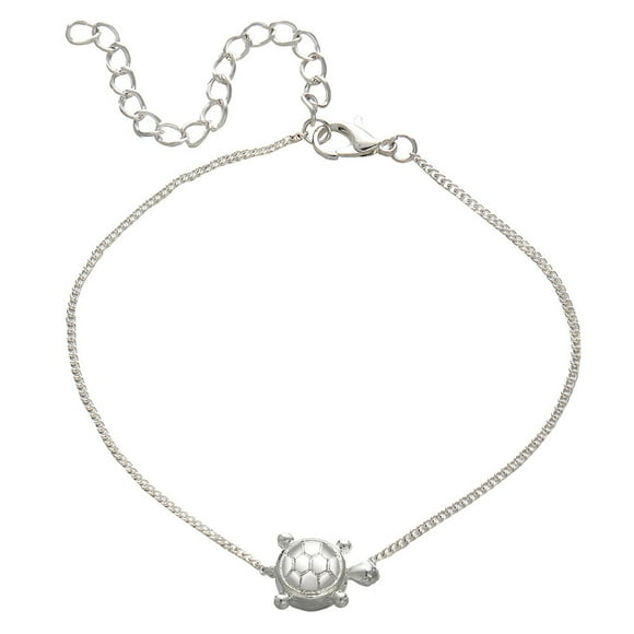 MasteelfCA 1Pc Alloy Turtle Anklet Alloy Ankle Chain Beach Antique Anklet Tortoise Pendant Anklet (Silver)