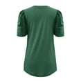 thumbnail image 4 of Fznquz Puff Sleeve Womens Shirts Green Dressy Work Shirt V Neck Casual Solid Work Blouses for Women, 4 of 7